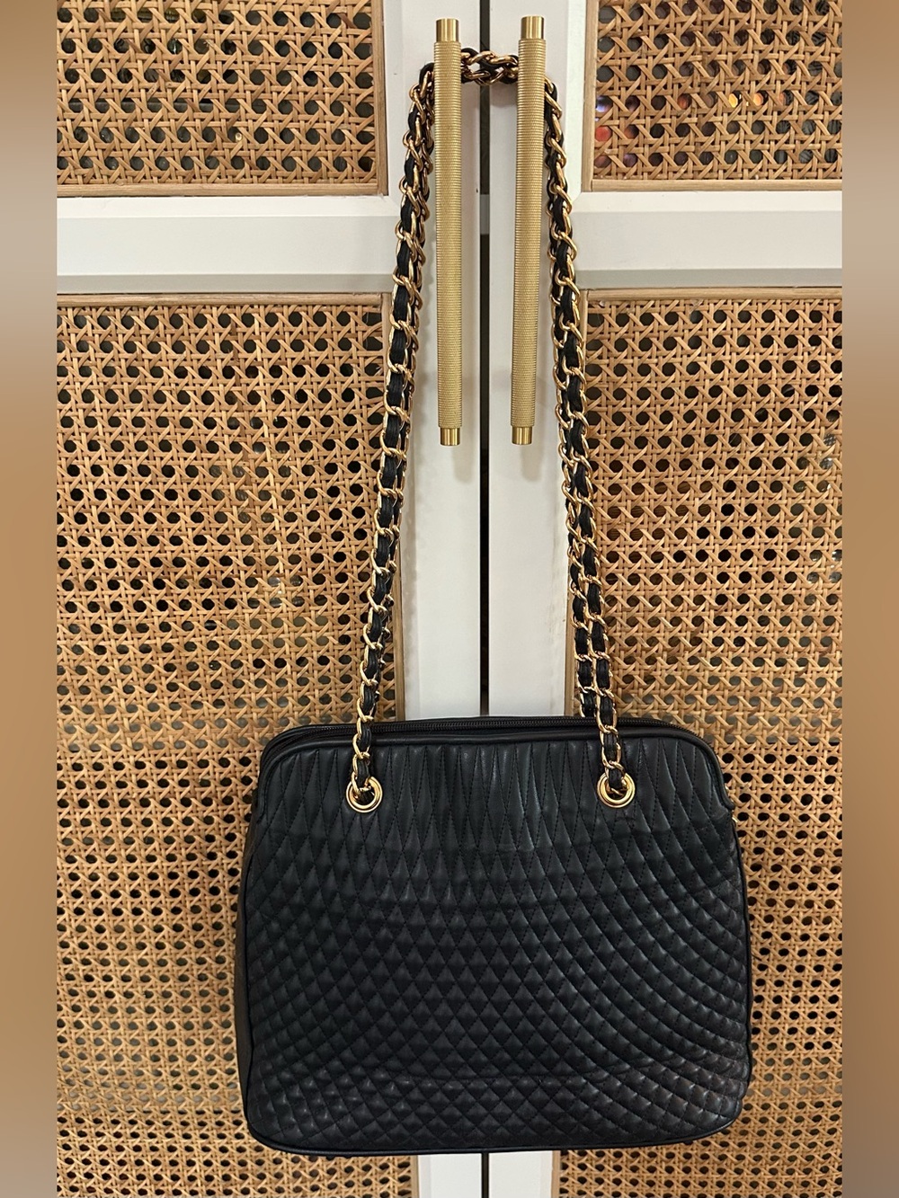 Worthington Classic Quilted Navy Chain-Handle Shoulder Bag